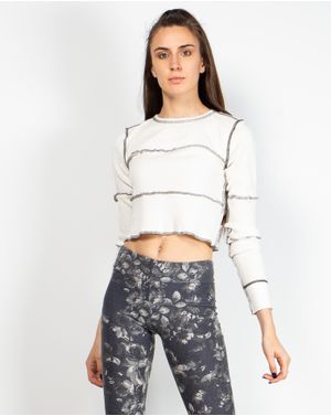 Bluza crop din bumbac N903928010
