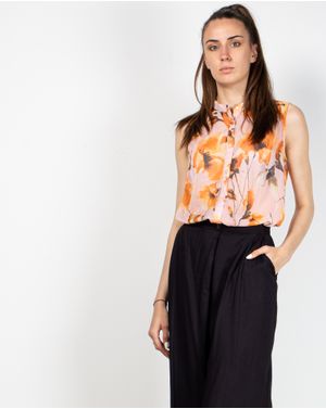 Bluza fara maneci cu nasturi si imprimeu N903720021
