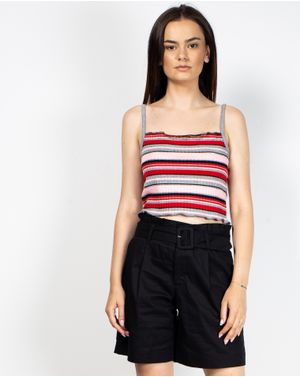 Top NA-KD scurt  cu bretele subtiri si dungi 2107901015