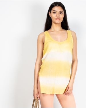 Top din bumbac cu fante laterale N904186001
