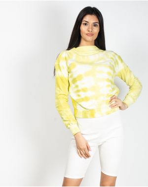 Bluza din bumbac cu maneca lunga si imprimeu tie dye N904170001