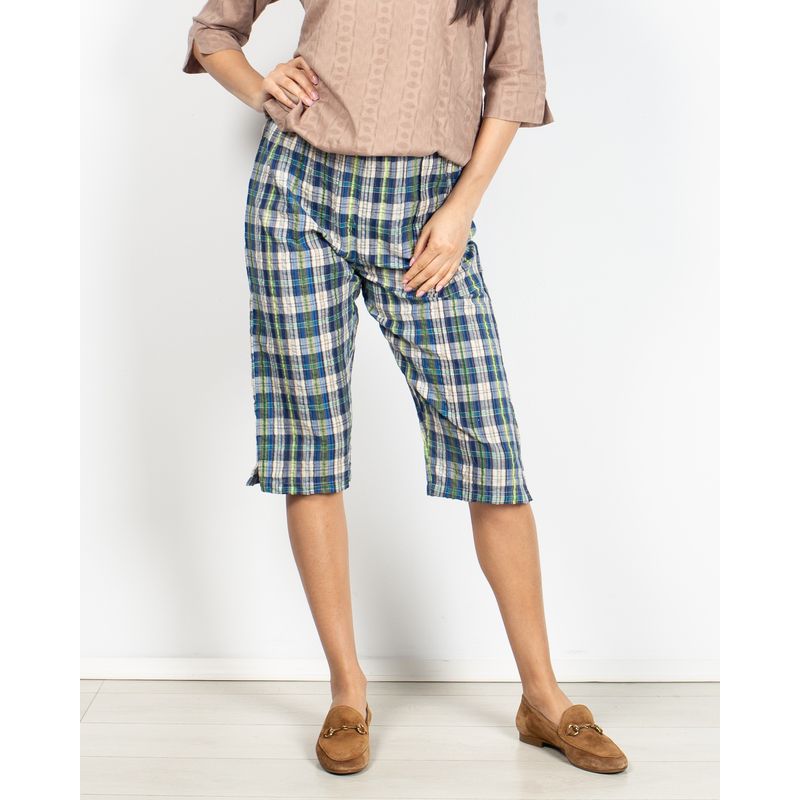 Pantaloni-trei-sferturi-din-bumbac-cu-carouri-N904146014