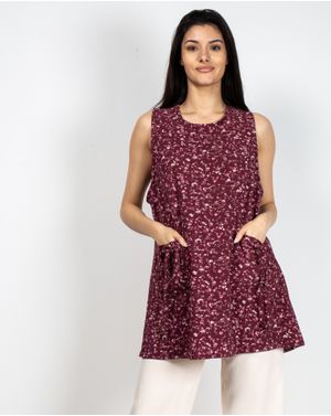 Bluza fara maneci cu spatele gol si buzunare aplicate N903339003
