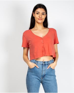 Bluza scurta din bumbac cu nasturi  N904122011