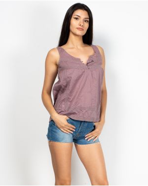 Bluza cu bretele si detalii din dantela brodata N903742001