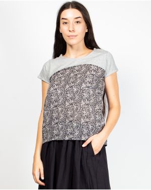 Bluza din bumbac cu maneca scurta si guler rotund N904242017