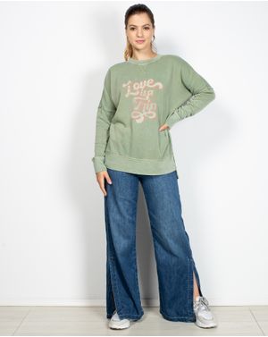 Bluza cu imprimeu si fante laterale N904319027