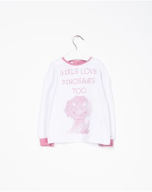 Bluza de pijama din bumbac cu maneca lunga pentru fete 2122002013