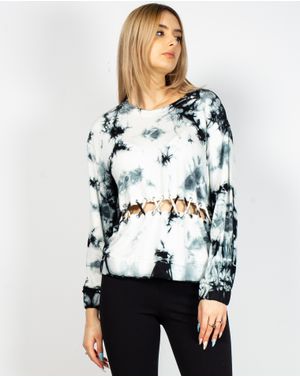 Bluza cu maneca lunga si imprimeu tie dye 2125902151