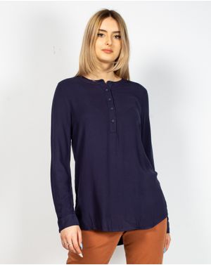 Bluza casual cu nasturi partiali la gat si maneca lunga 2125902166