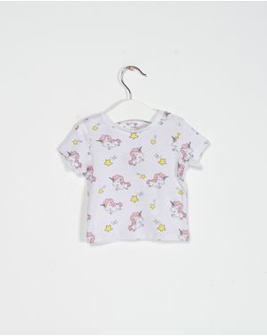 Tricou din bumbac cu imprimeu si capse pentru bebelusi  22NET08017
