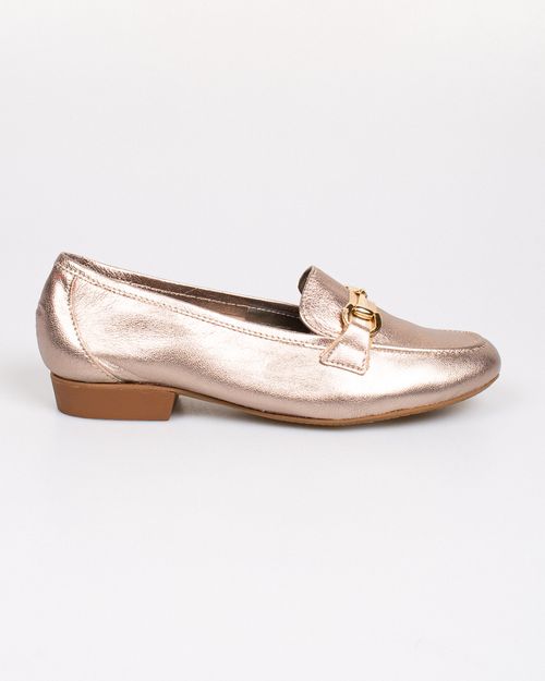 Pantofi loafers din piele naturala cu aspect metalizat pentru femei 22CAL01052