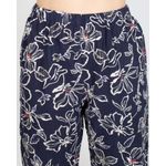 Pantaloni-trei-sferturi-din-bumbac-imprimeu-floral-si-talie-elastica-N904638016