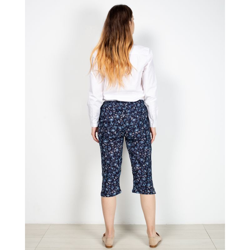 Pantaloni-trei-sferturi-din-bumbac-cu-talie-elastica-N904638019