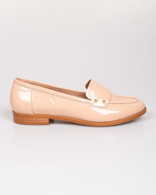 Pantofi loafers din piele naturala cu aspect lacuit pentru femei 22EPY01003