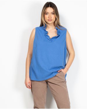 Bluza din bumbac cu volane si fante laterale N904523012