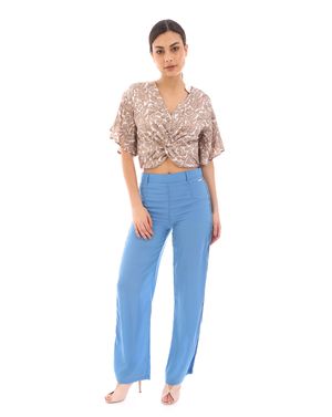 Pantaloni lejeri DOCA cu fermoar si talie inalta 22MNB02091