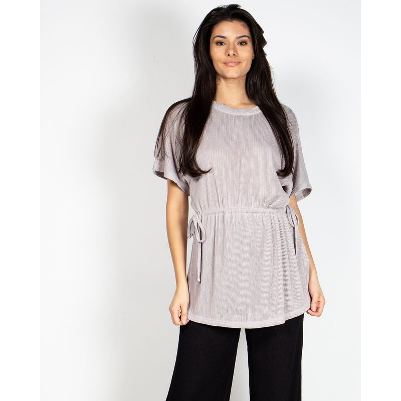 Bluza-uni-DOCA-cu-snur-in-talie-si-aspect-texturat-22MNB02112