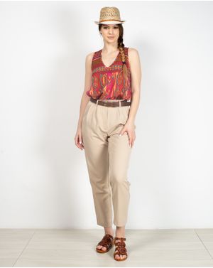 Bluza fara maneci cu imprimeu