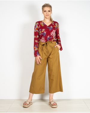 Pantaloni culotte din bumbac cu talie elastica 22BRA01085