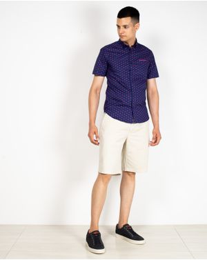 Pantaloni scurti din bumbac cu fermoar metalic 22KOS32037