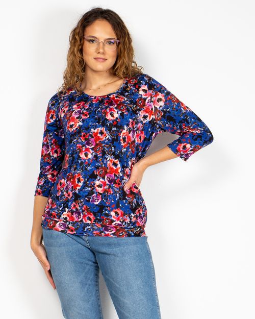 Bluza cu imprimeu floral si maneca trei sferturi 22MAY05063