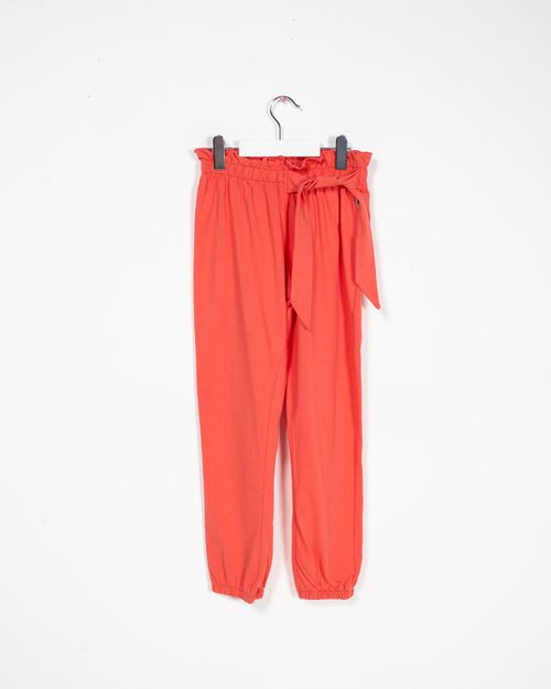 Pantaloni din bumbac cu talie elastica si cordon pentru fete 22ALN24002