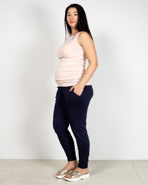 Pantaloni maternity cu buzunare si snur in talie 22ALN05008