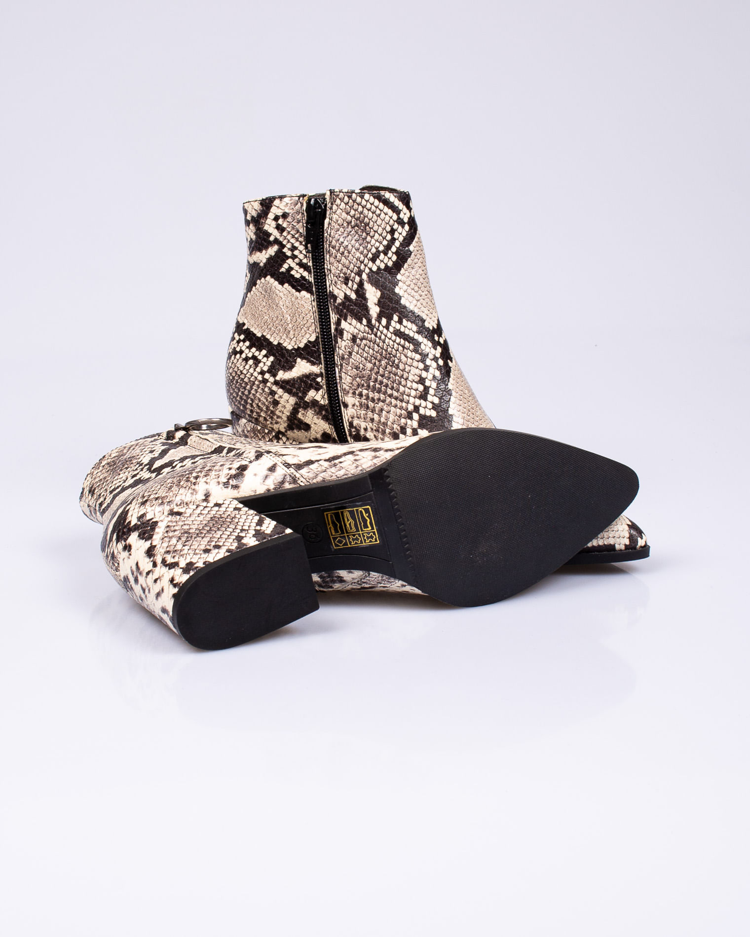 Botine Din Piele Naturala Animal Print Cu Toc Comod - Miniprix