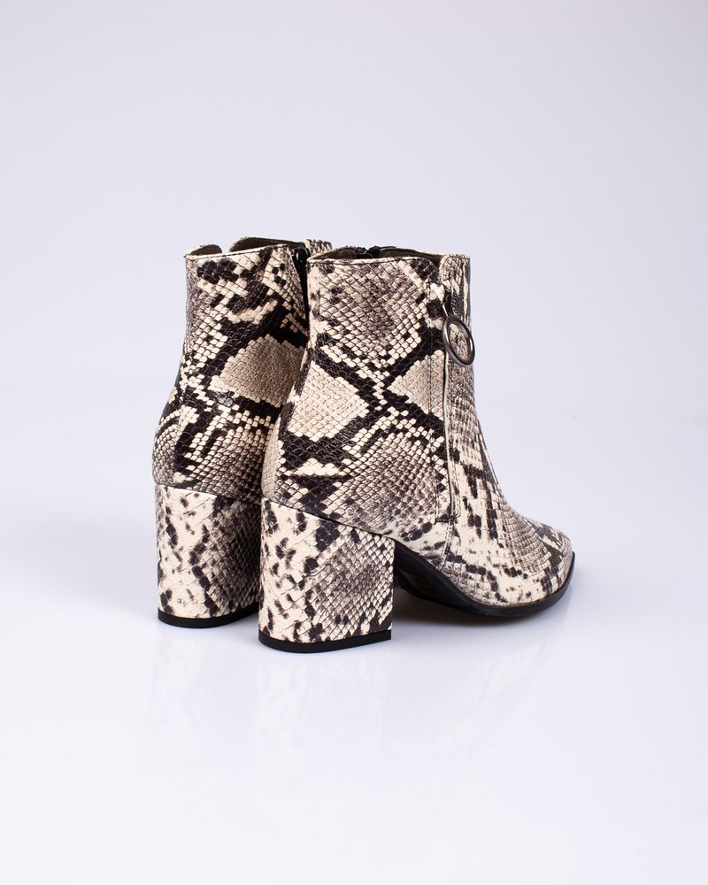 Botine Din Piele Naturala Animal Print Cu Toc Comod - Miniprix