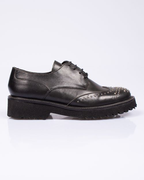 Pantofi casual din piele naturala cu aplicatii metalice pentru femei 22FOR01026
