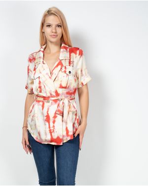 Bluza casual DOCA cu nasturi  metalici si cordon in talie 22MNB02149