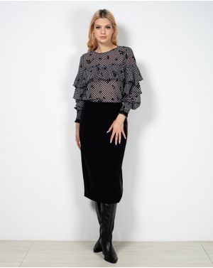 Fusta midi cu fermoar la spate 22AXE01076