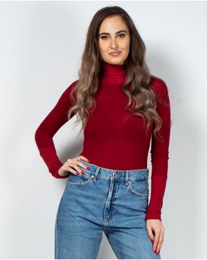 Body uni cu guler inalt si maneca lunga 22AVI34024