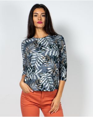 Bluza din vascoza cu maneca trei sferturi 22BRA02083