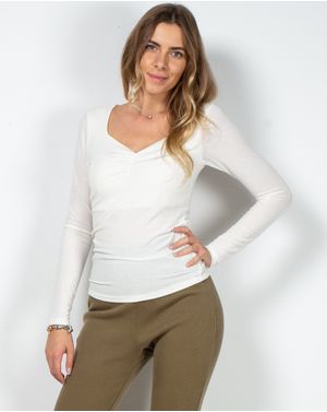 Bluza uni cu fronseuri si maneca lunga 22BRA01266