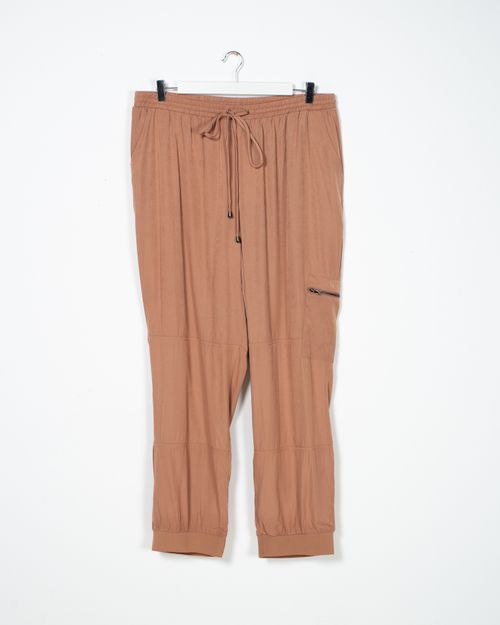 Pantaloni subtiri cu talie elastica si buzunare 22BRA01229
