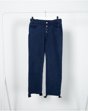Jeans drept din bumbac cu nasturi pentru femei 22AVI33021