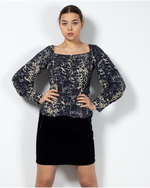 Bluza cu imprimeu si nasturi 22BRA01326