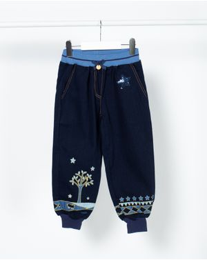 Pantaloni cu talie elastica si buzunare pentru fete 22VAT05002