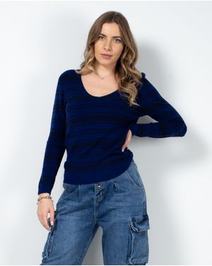 Pulover tricotat fin cu maneca lunga 23DOV01013