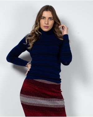 Pulover tricotat cu guler intors 23DOV01017