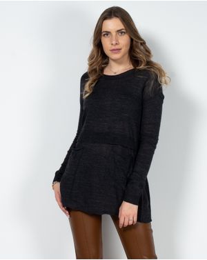 Pulover tricotat fin cu buzunare aplicate 23DOV01002
