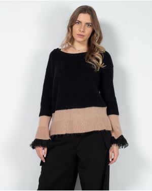 Pulover tricotat cu franjuri 23DOV01024
