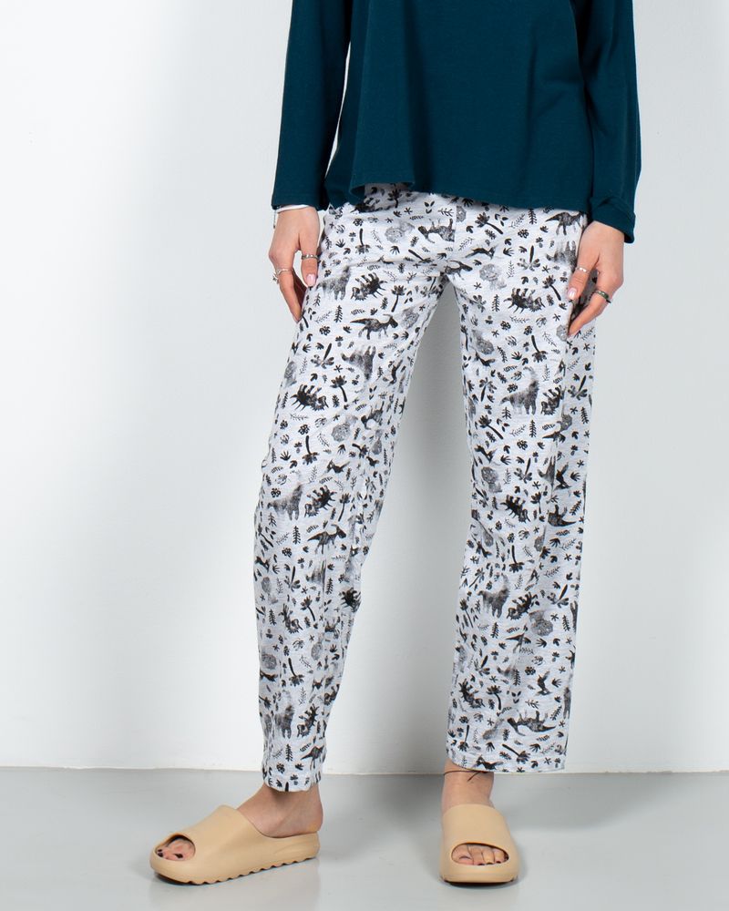 Pantaloni-de-pijama-din-bumbac-cu-imprimeu-si-talie-elastica-23MUR12012