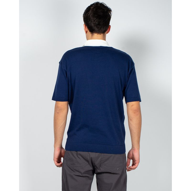 Bluza-tricotata-fin-cu-nasturi-la-baza-gatului-si-maneca-scurta-23KOS35007