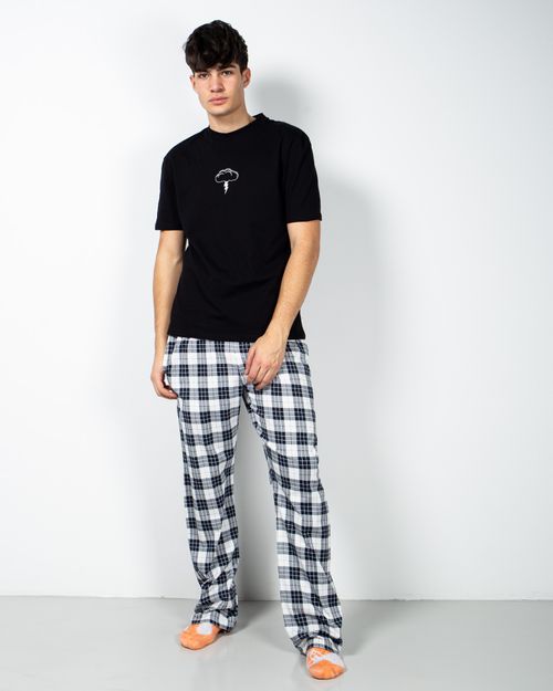 Pantaloni de pijama din bumbac in carouri 23SPO14001