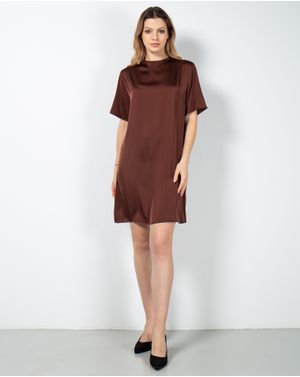 Rochie uni cu fermoar la spate si maneca scurta 23LGD01037