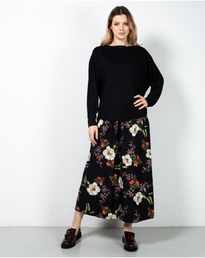 Fusta midi cu imprimeu floral si talie elastica N200931001