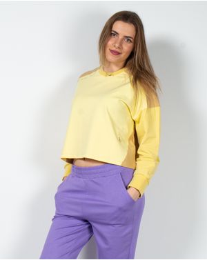 Bluza crop din bumbac cu maneca lunga 23KOS82002